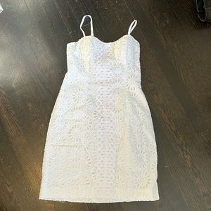 Lilly Pulitzer NWT size 00 white eyelet Shelli sheath dress with tie back